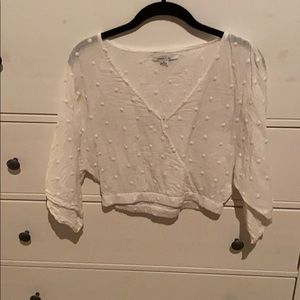 White cropped blouse
